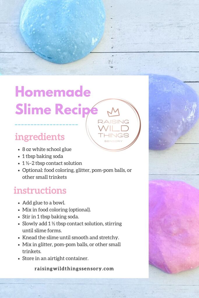 The BEST Homemade Slime Recipe Card