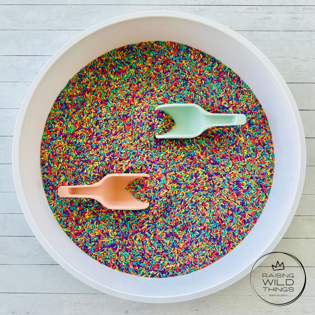 How To Dye Rice To Make Rainbow Rice - Raising Wild Things Sensory