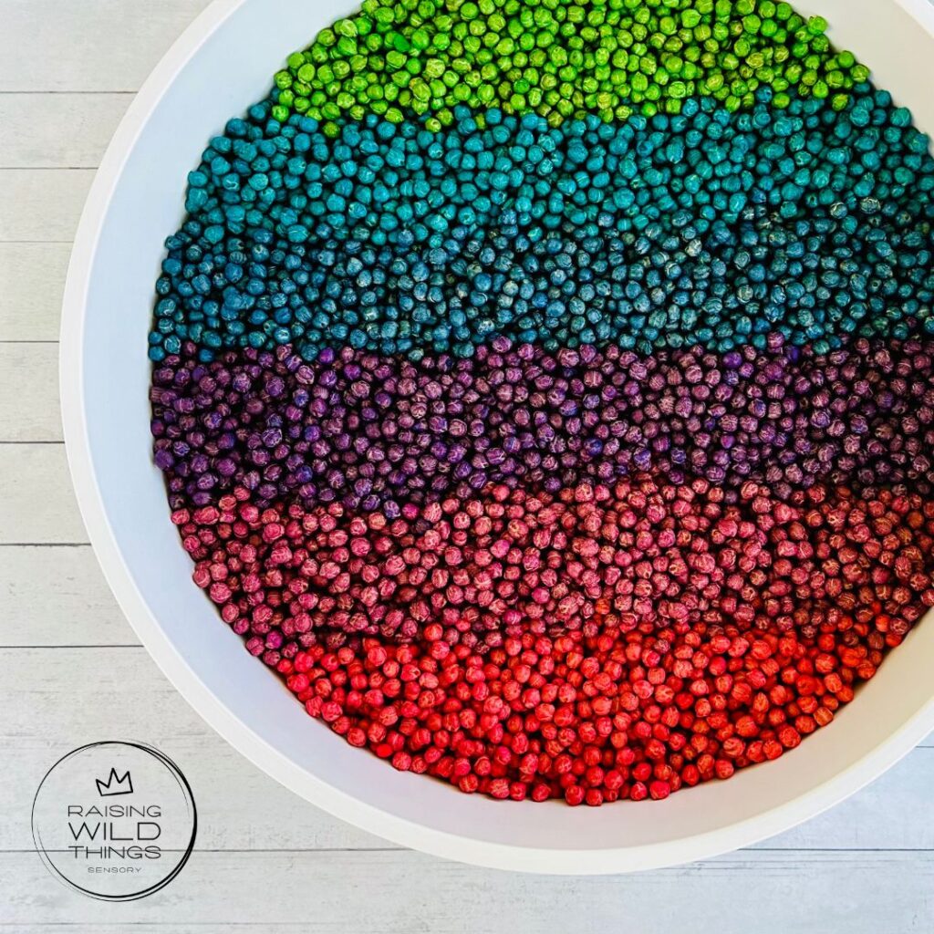 How to Dye Chickpeas for Sensory Play