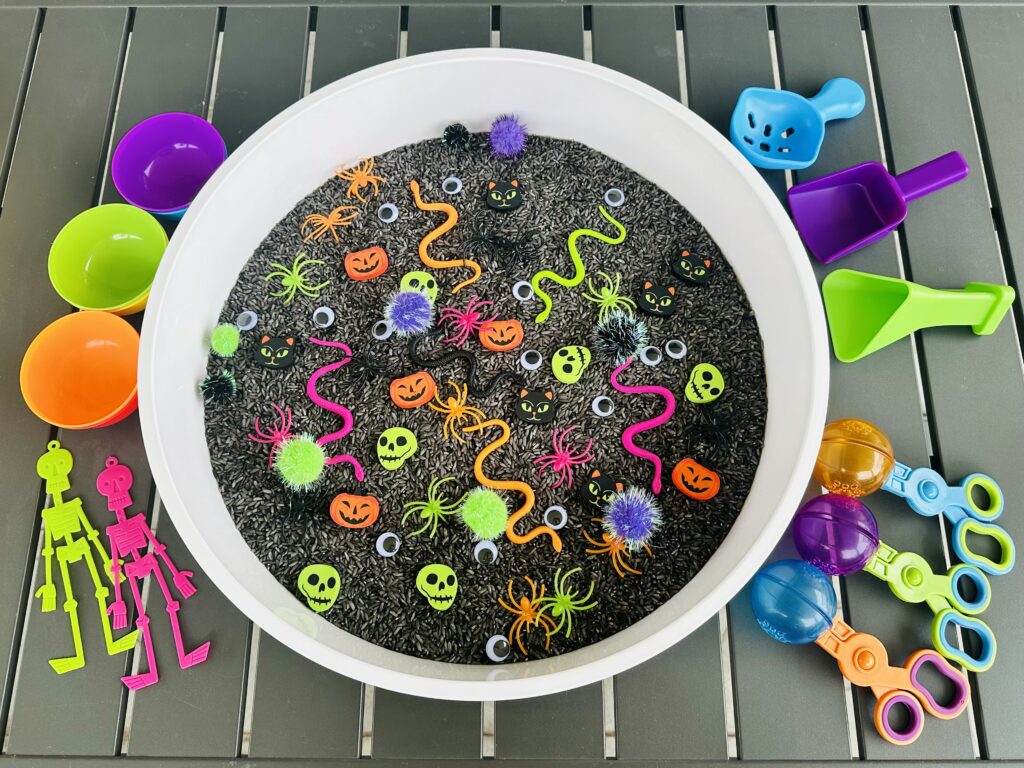 How To Make A Halloween Rice Sensory Bin