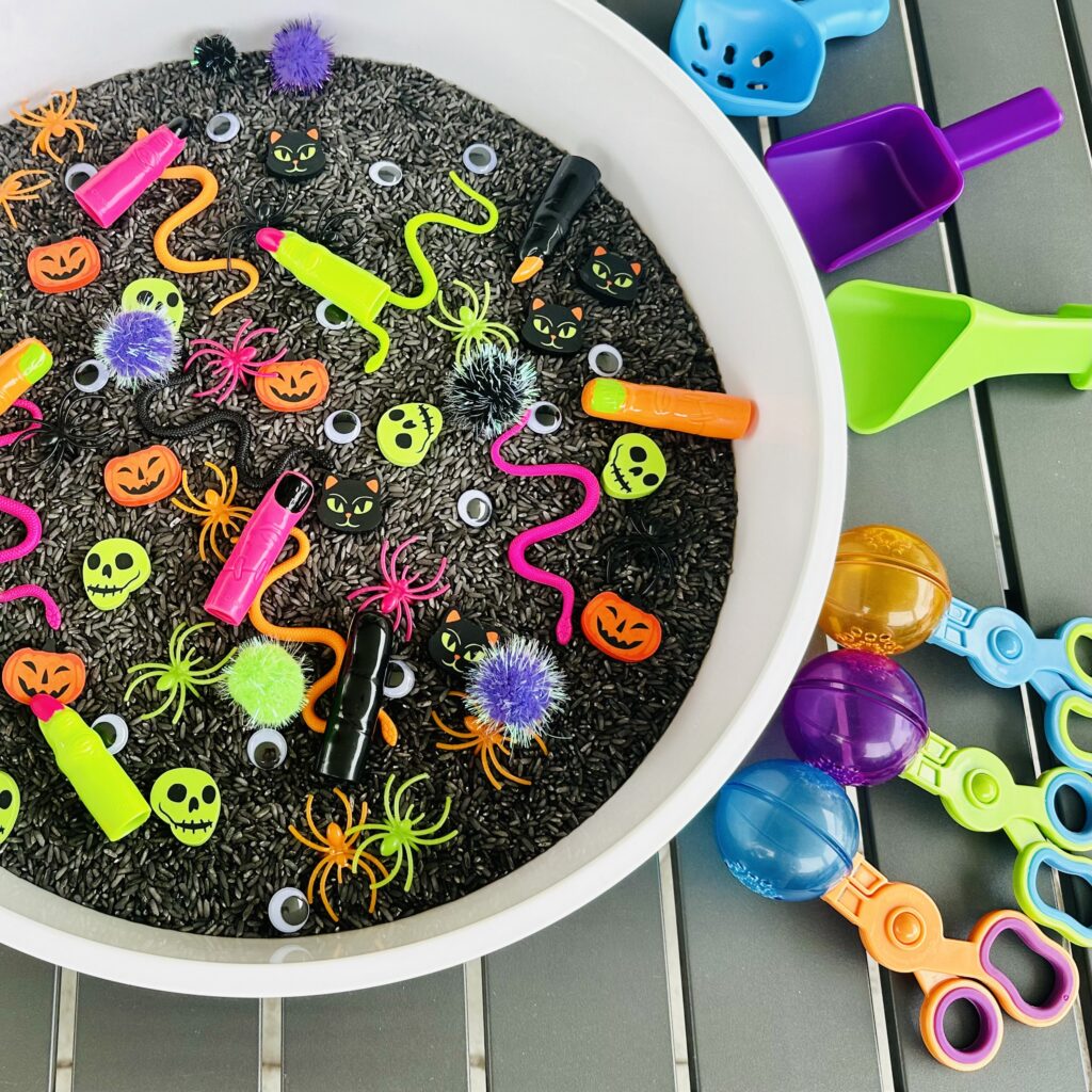 How To Make A Halloween Rice Sensory Bin