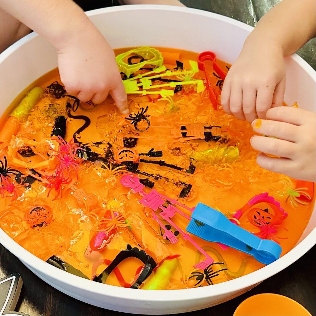 How To Create The Best Halloween Jello Sensory Bin
