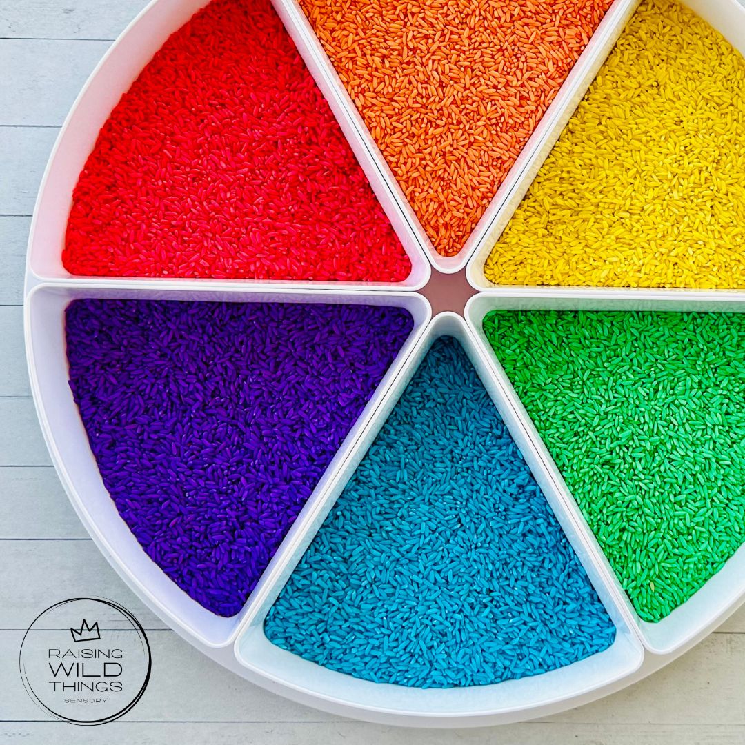 How To Dye Rice To Make Rainbow Rice - Raising Wild Things Sensory