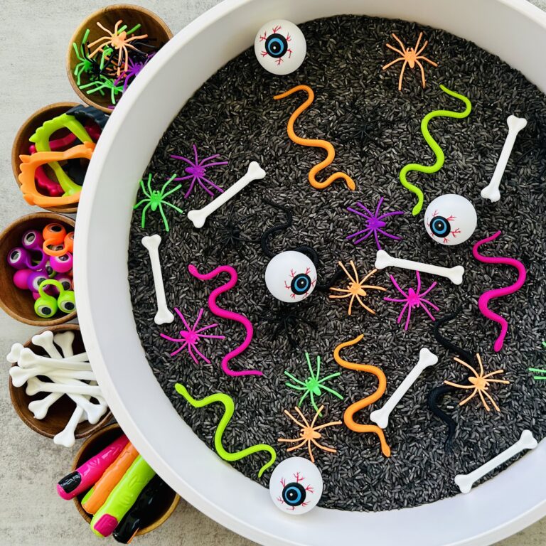 How To Make A Halloween Rice Sensory Bin