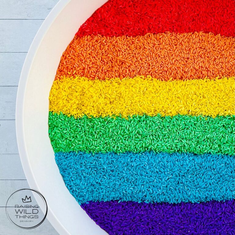 Dry Rice Colored How To Dye Rice To Make Rainbow Rice - Raising Wild Things Sensory