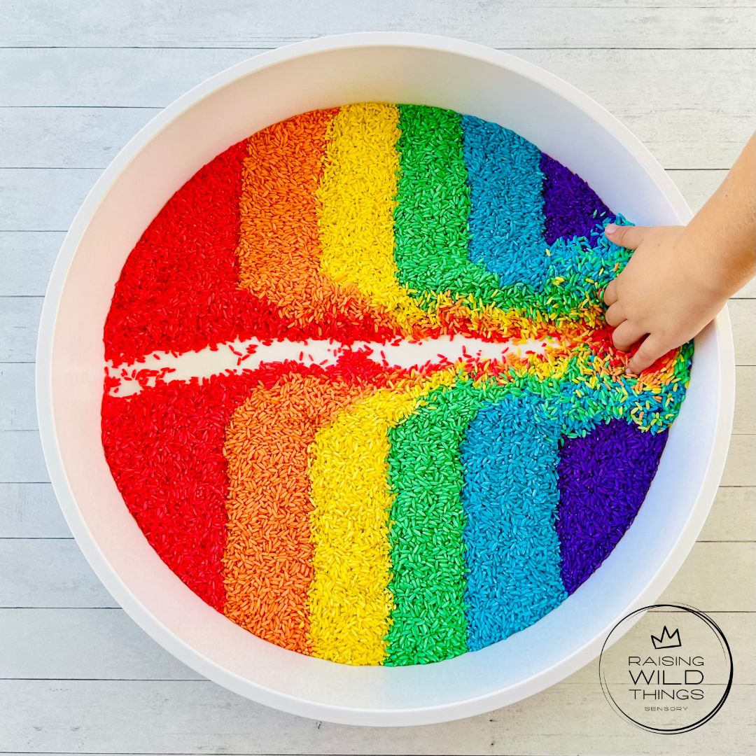 How To Dye Rice To Make Rainbow Rice - Raising Wild Things Sensory