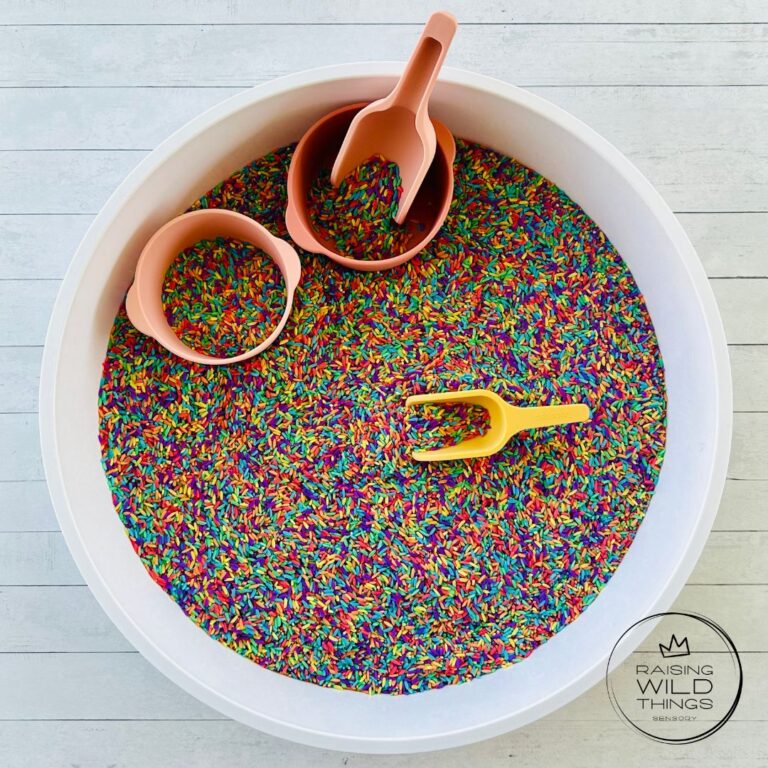 How To Dye Rice To Make Rainbow Rice - Raising Wild Things Sensory
