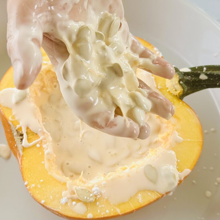 How To Make Pumpkin Oobleck For Sensory Play