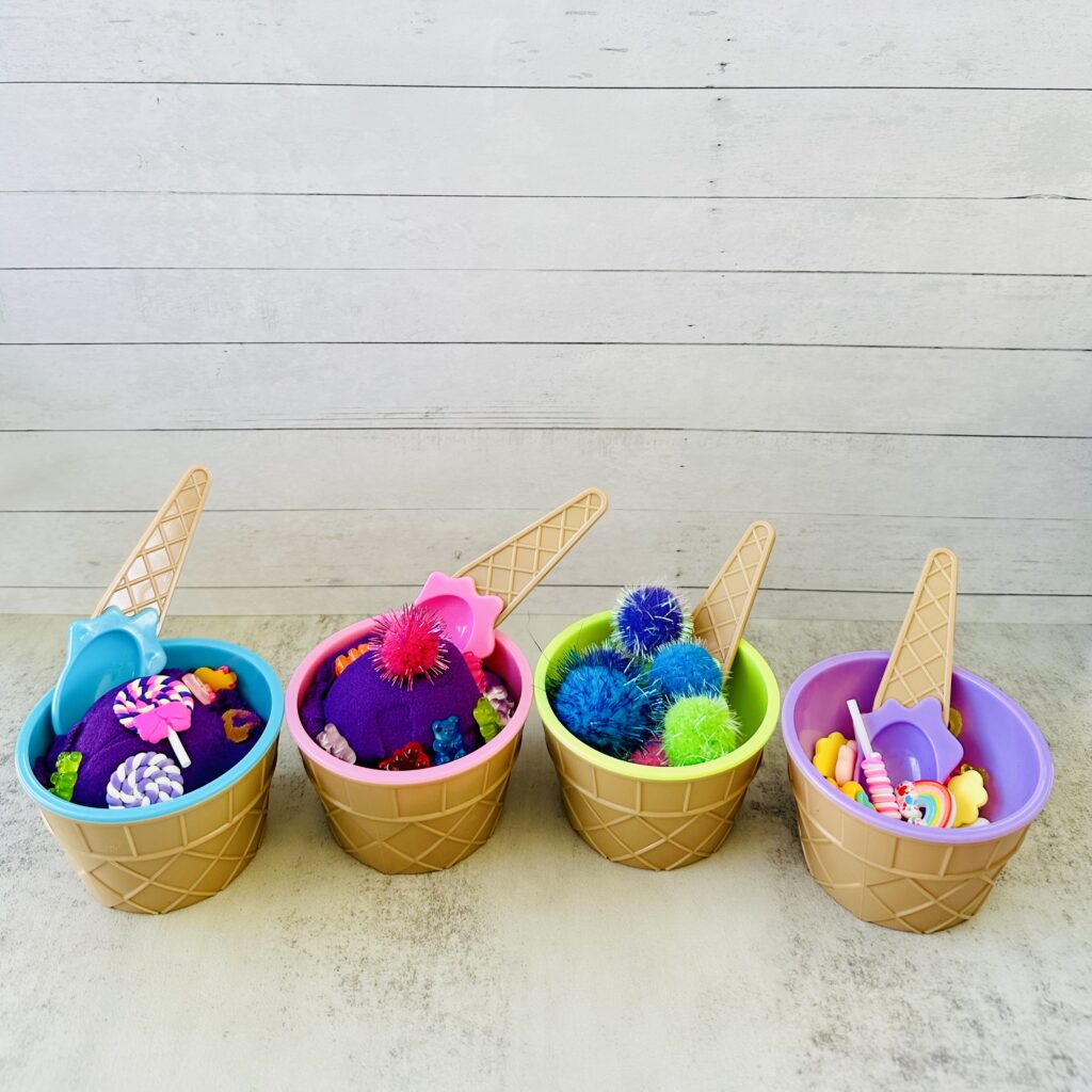 How To Make A DIY Kinetic Sand Ice Cream Sensory Bin