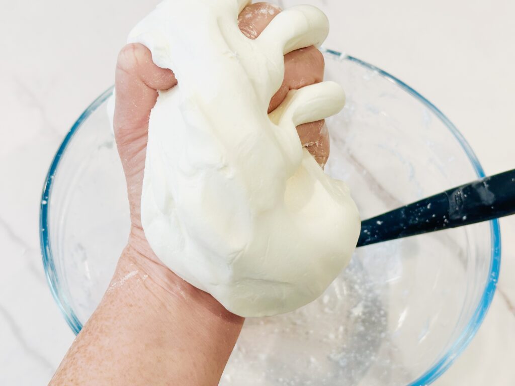 Kneading the dough by hand