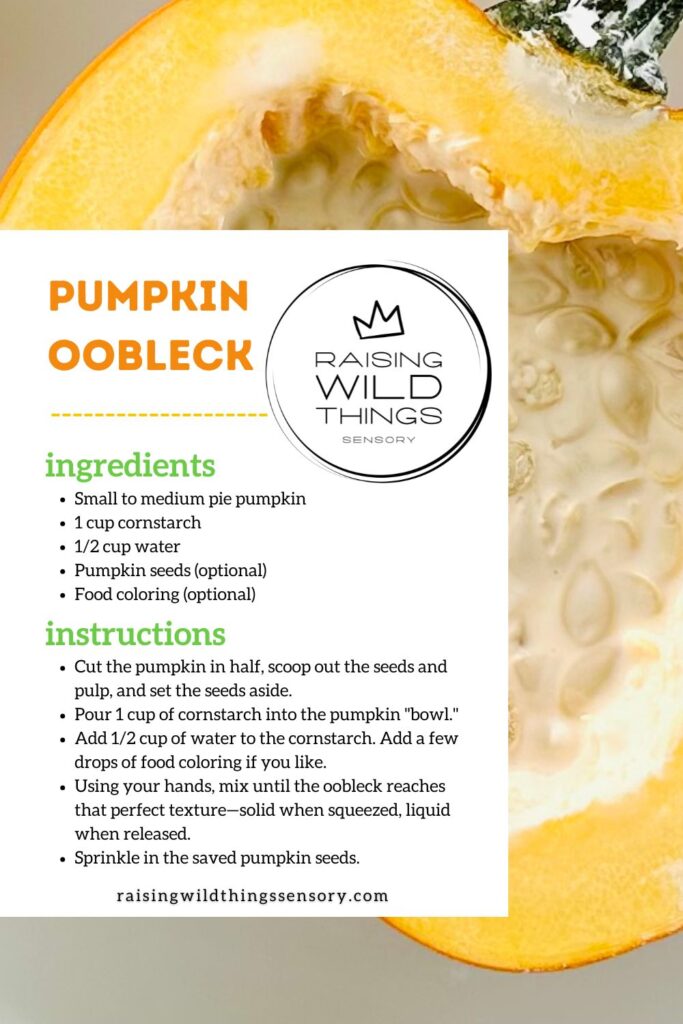 Pumpkin Oobleck Recipe Card