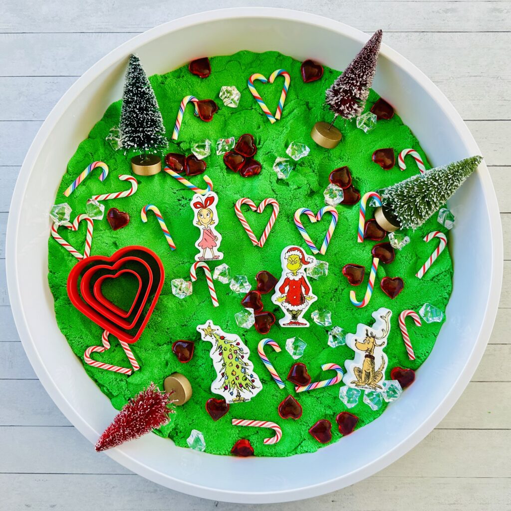 How to Create a Christmas Grinch Sensory Bin