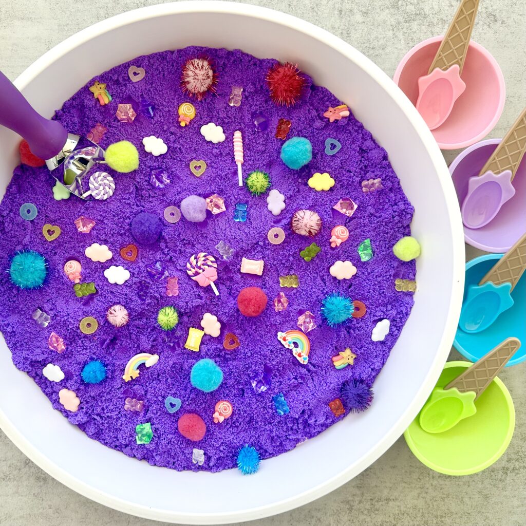 How To Make A DIY Kinetic Sand Ice Cream Sensory Bin