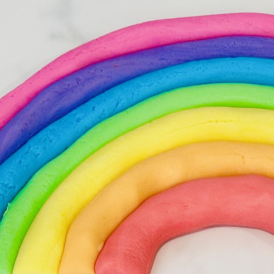 Edible Play Dough rainbow