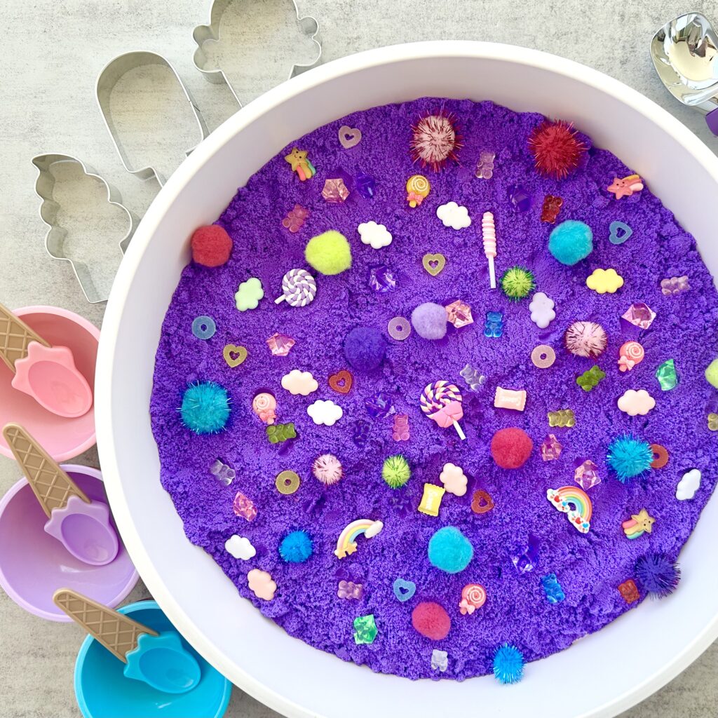How To Make A DIY Kinetic Sand Ice Cream Sensory Bin