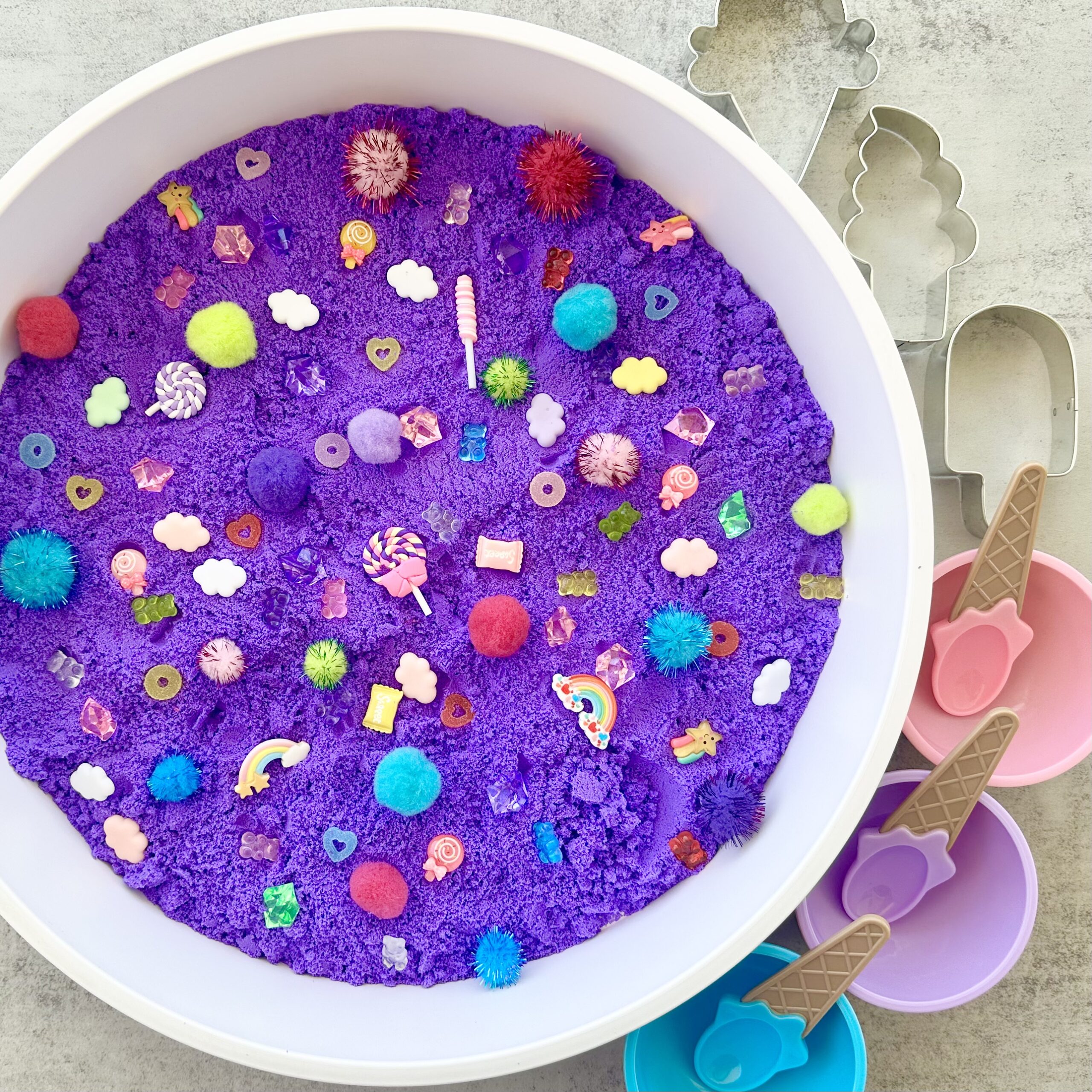 How To Make A DIY Kinetic Sand Ice Cream Sensory Bin
