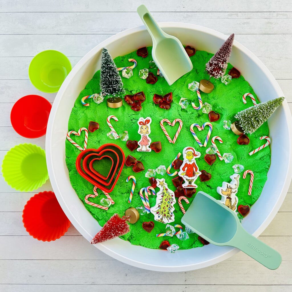 How to Create a Christmas Grinch Sensory Bin