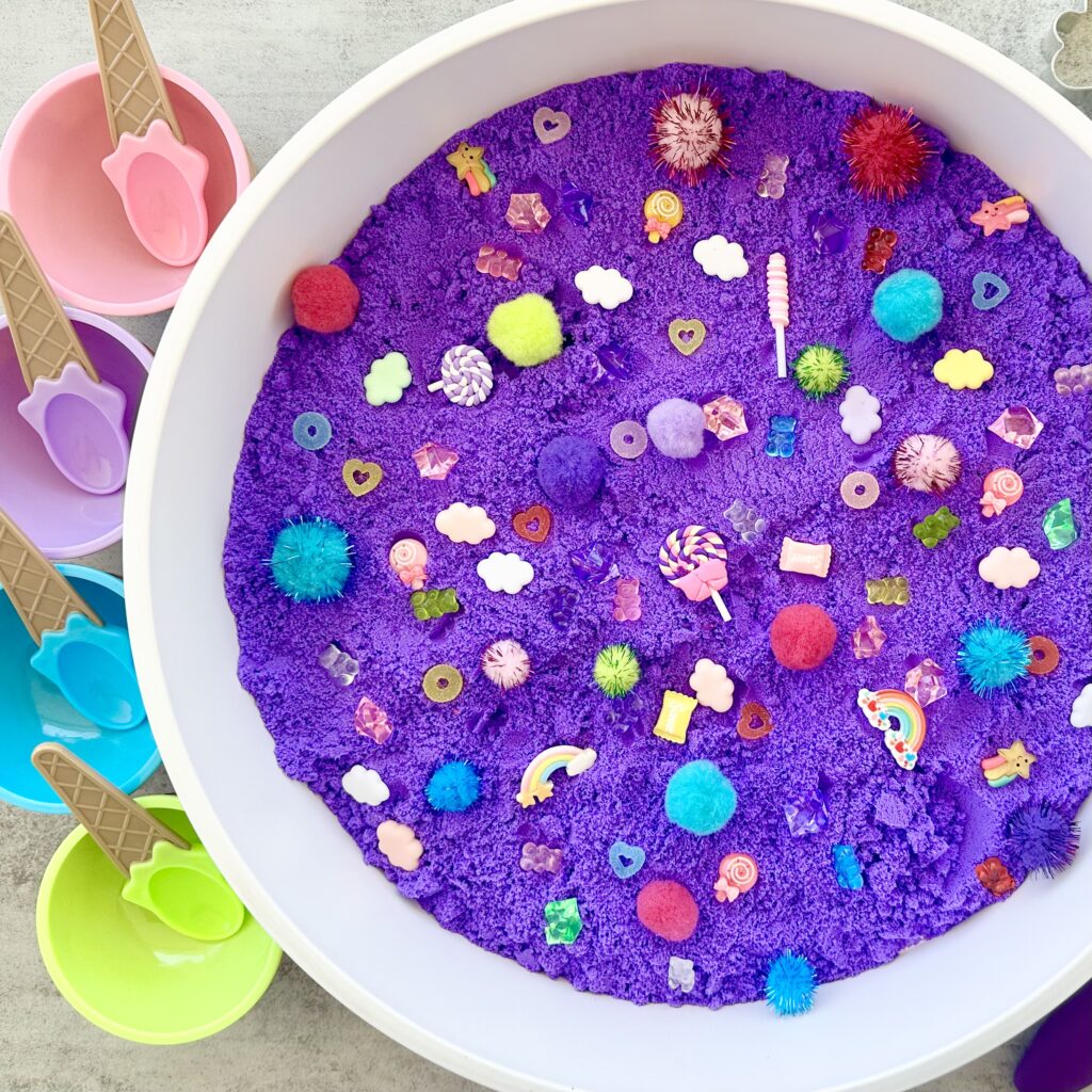 How To Make A DIY Kinetic Sand Ice Cream Sensory Bin