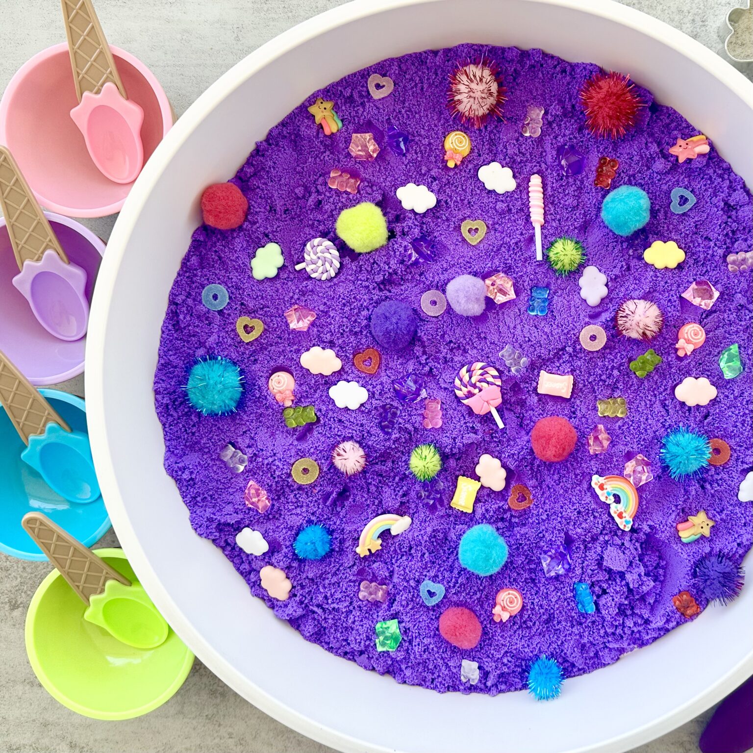 How To Make A DIY Kinetic Sand Ice Cream Sensory Bin - Raising Wild ...