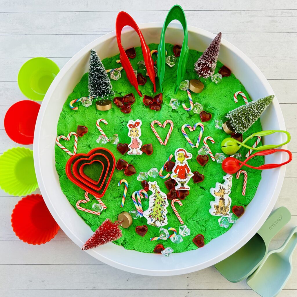 How to Create a Christmas Grinch Sensory Bin