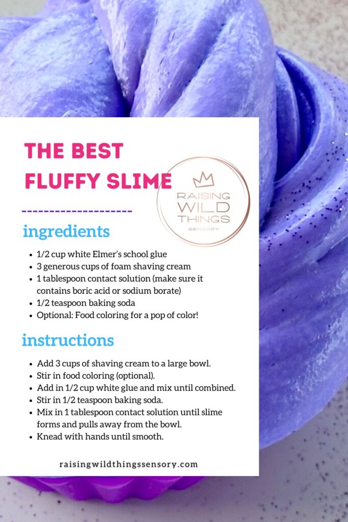 The Best Fluffy Slime Recipe Card