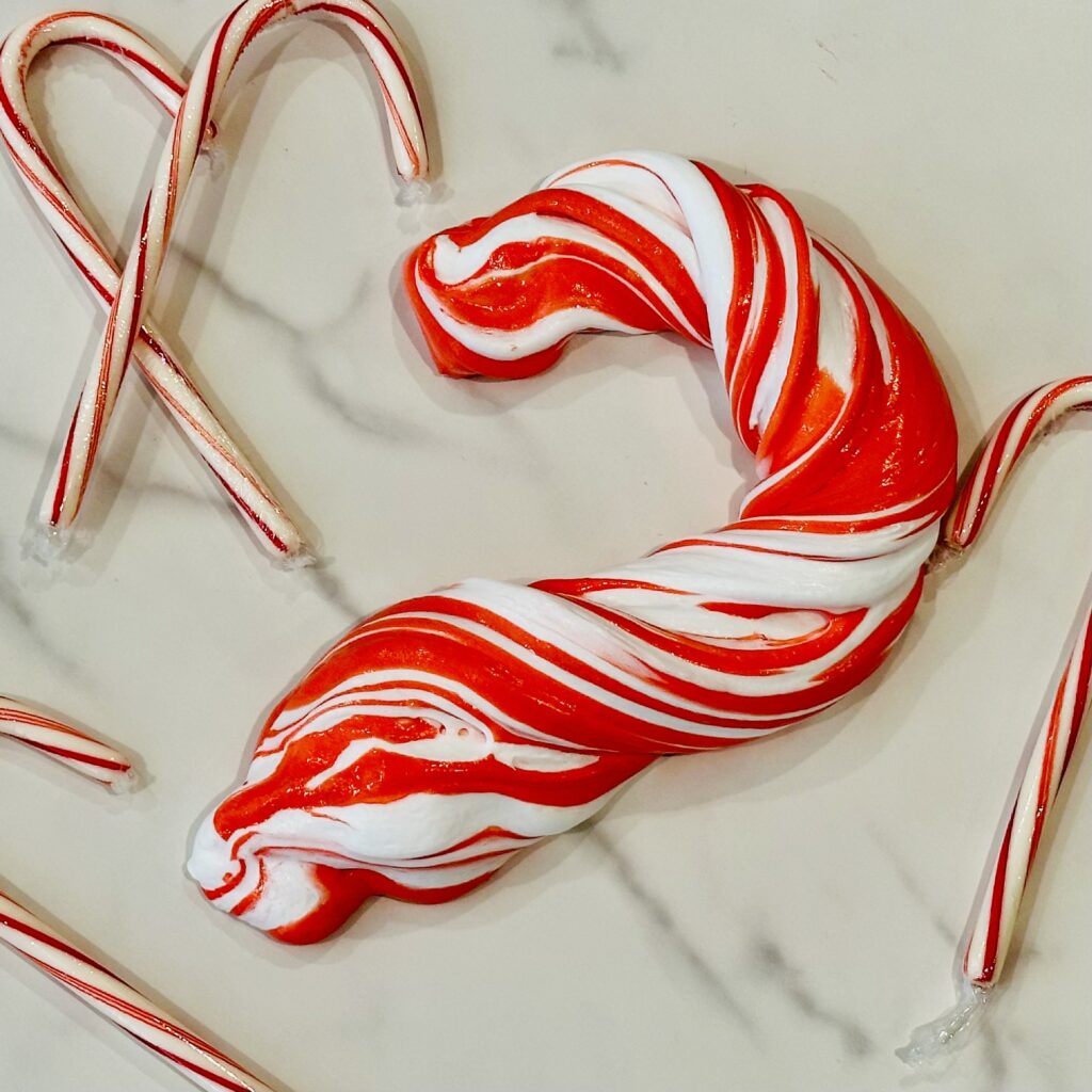 How To Make Fluffy Candy Cane Christmas Slime