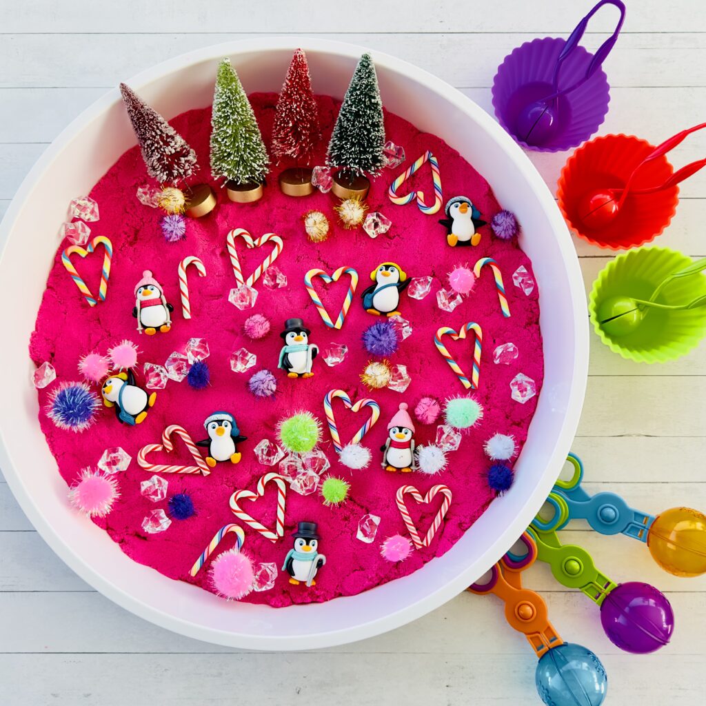 How To Make A Whimsical Christmas Penguin Sensory Bin