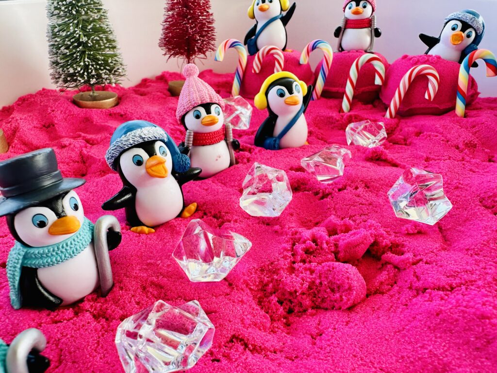 How To Make A Whimsical Christmas Penguin Sensory Bin