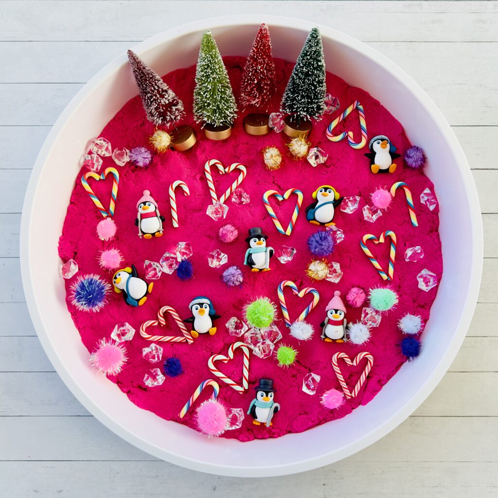 How To Make A Whimsical Christmas Penguin Sensory Bin