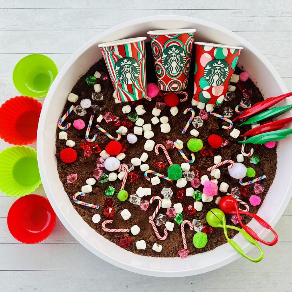 How To Make A Hot Chocolate Sensory Bin - Exciting Christmas Sensory Activities For Kids