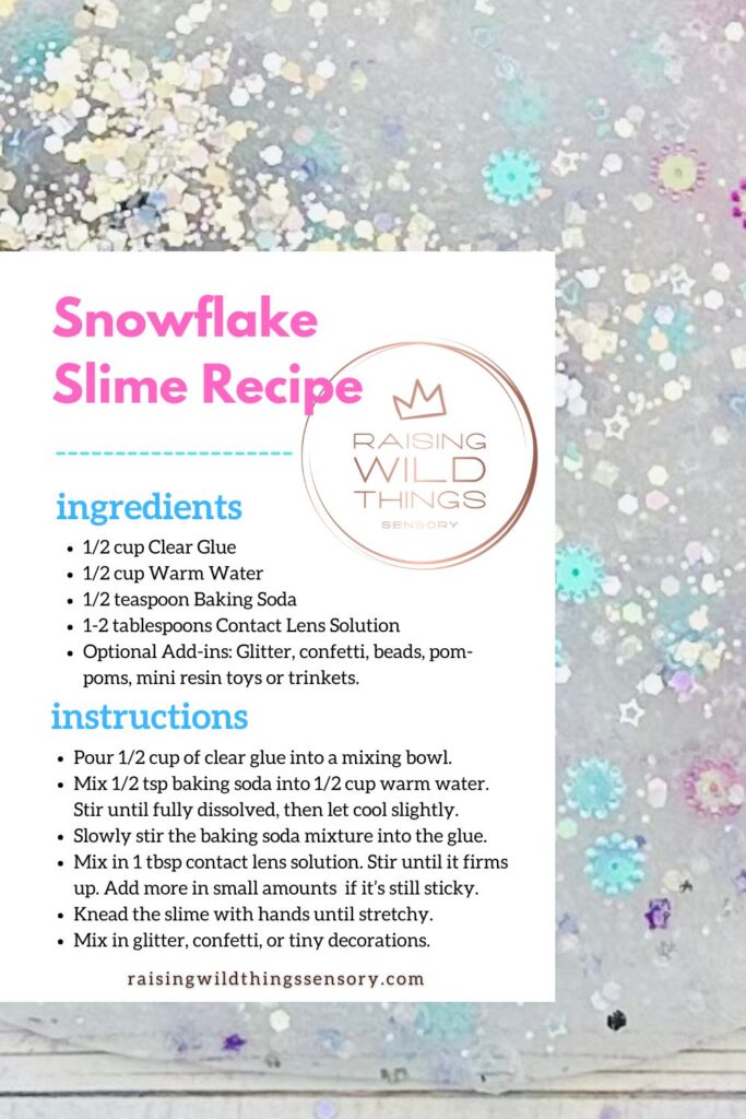 Snowflake Slime Recipe Card