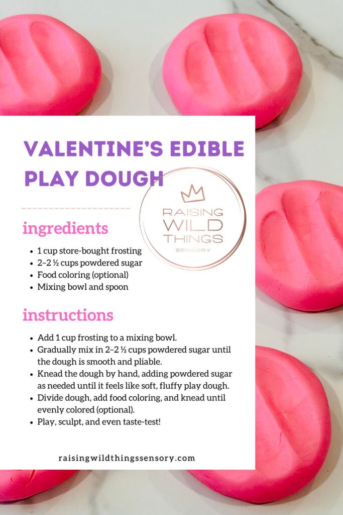 Edible Valentine's Day Play Dough Recipe Card