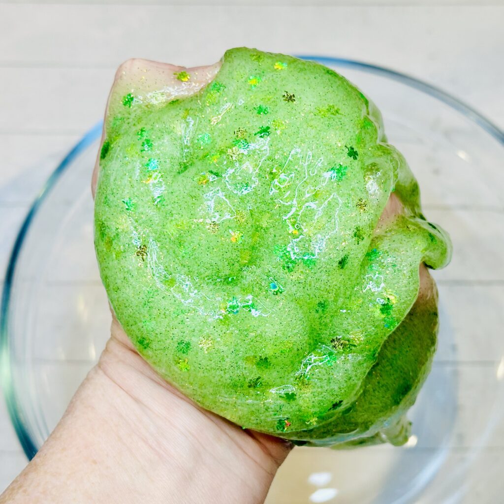 How To Make St. Patrick’s Day Shamrock & Glitter Slime