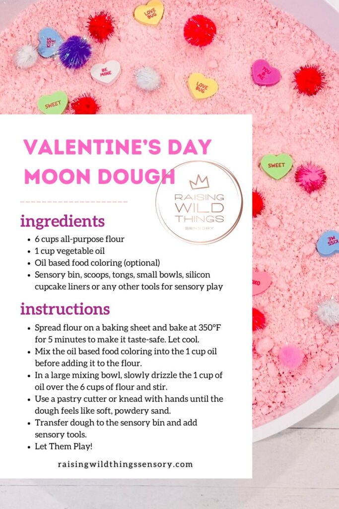 Edible Valentine's Day Moon Dough Recipe Card