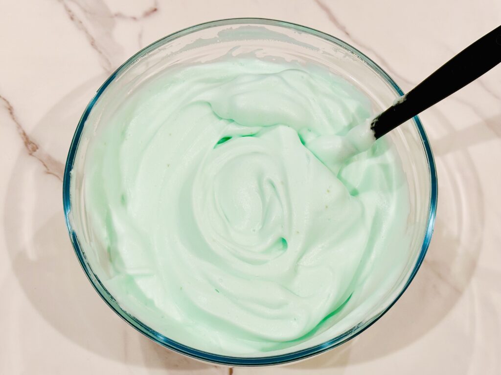 Food coloring added to the chickpea foam