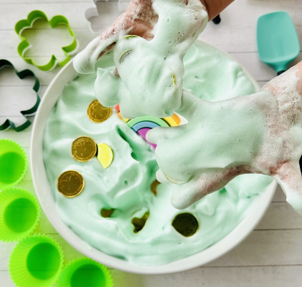 How To Make St. Patrick's Day Chickpea Sensory Foam