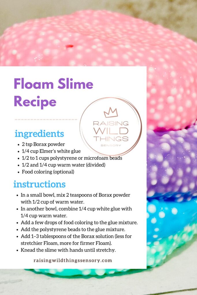 The Best Floam Slime Recipe Card