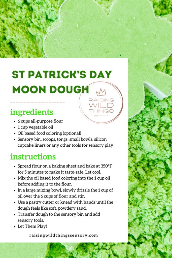 St. Patrick's Day Moon Dough Recipe Card