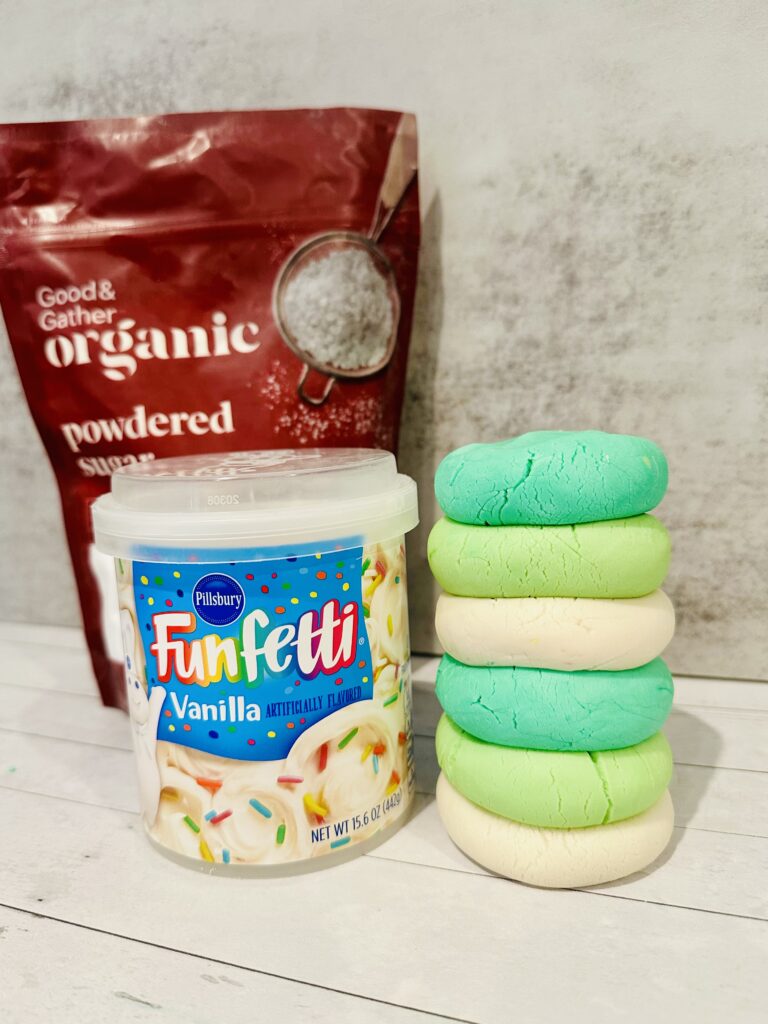 Ingredients to make St. Patrick’s Day edible play dough