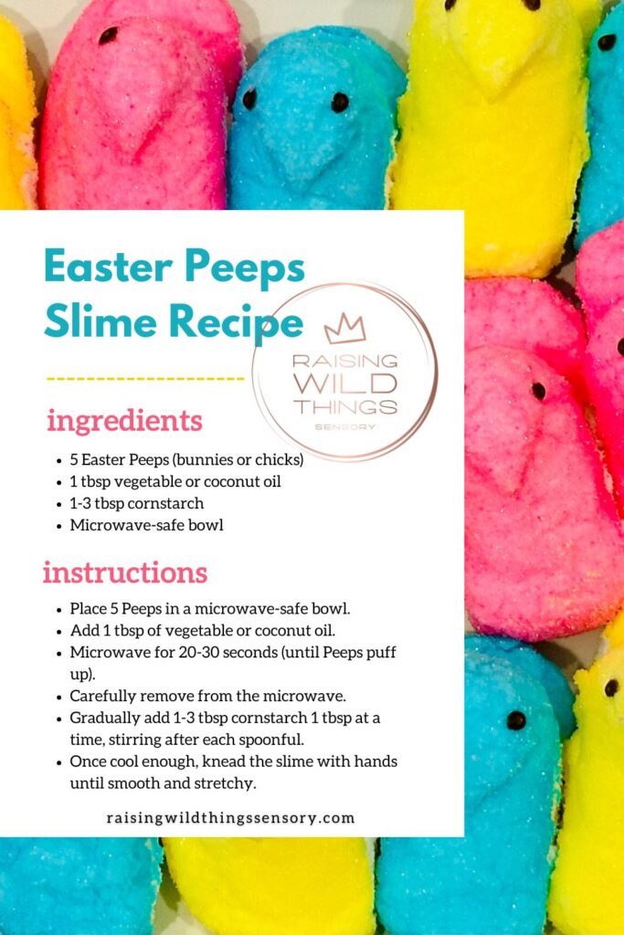 Taste-Safe Easter Peeps Slime Recipe Card