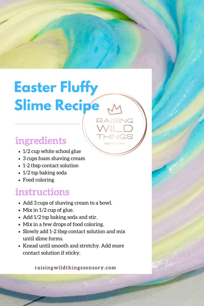 Easter Fluffy Slime Recipe Card