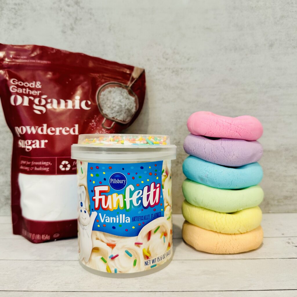 Ingredients to make Easter edible playdough