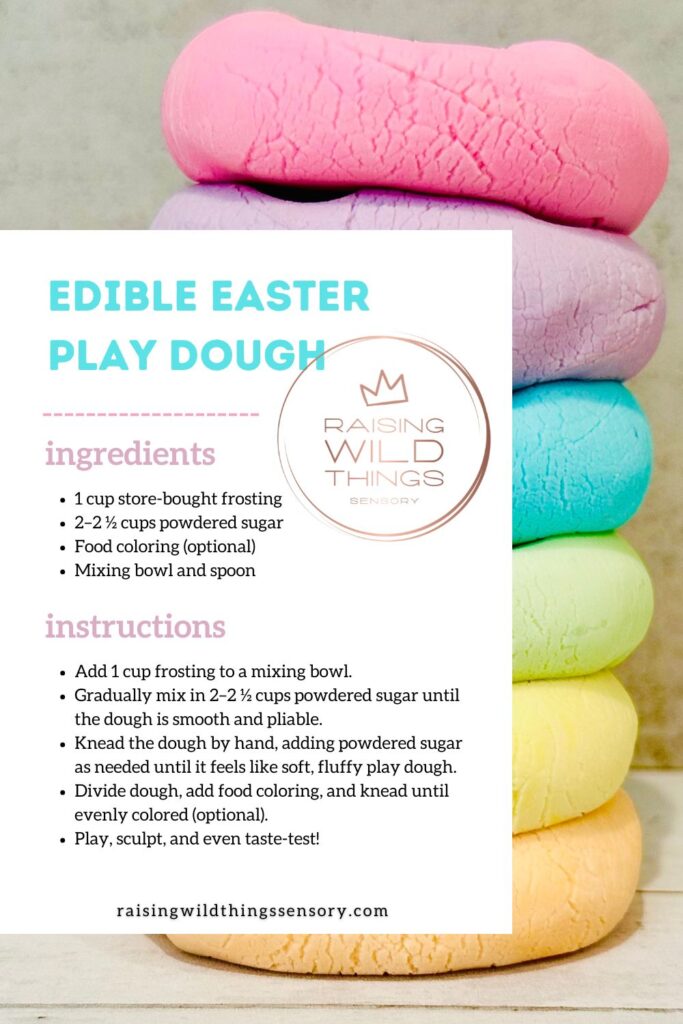 Edible Easter Playdough Recipe Card