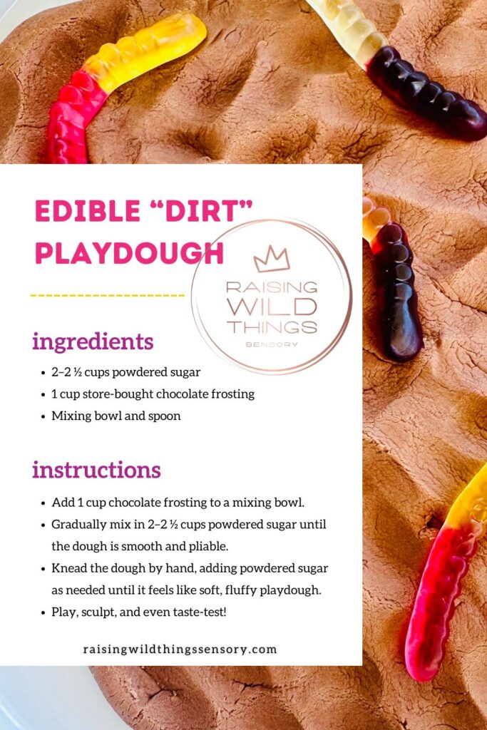 Edible "Dirt" Play Dough Recipe Card