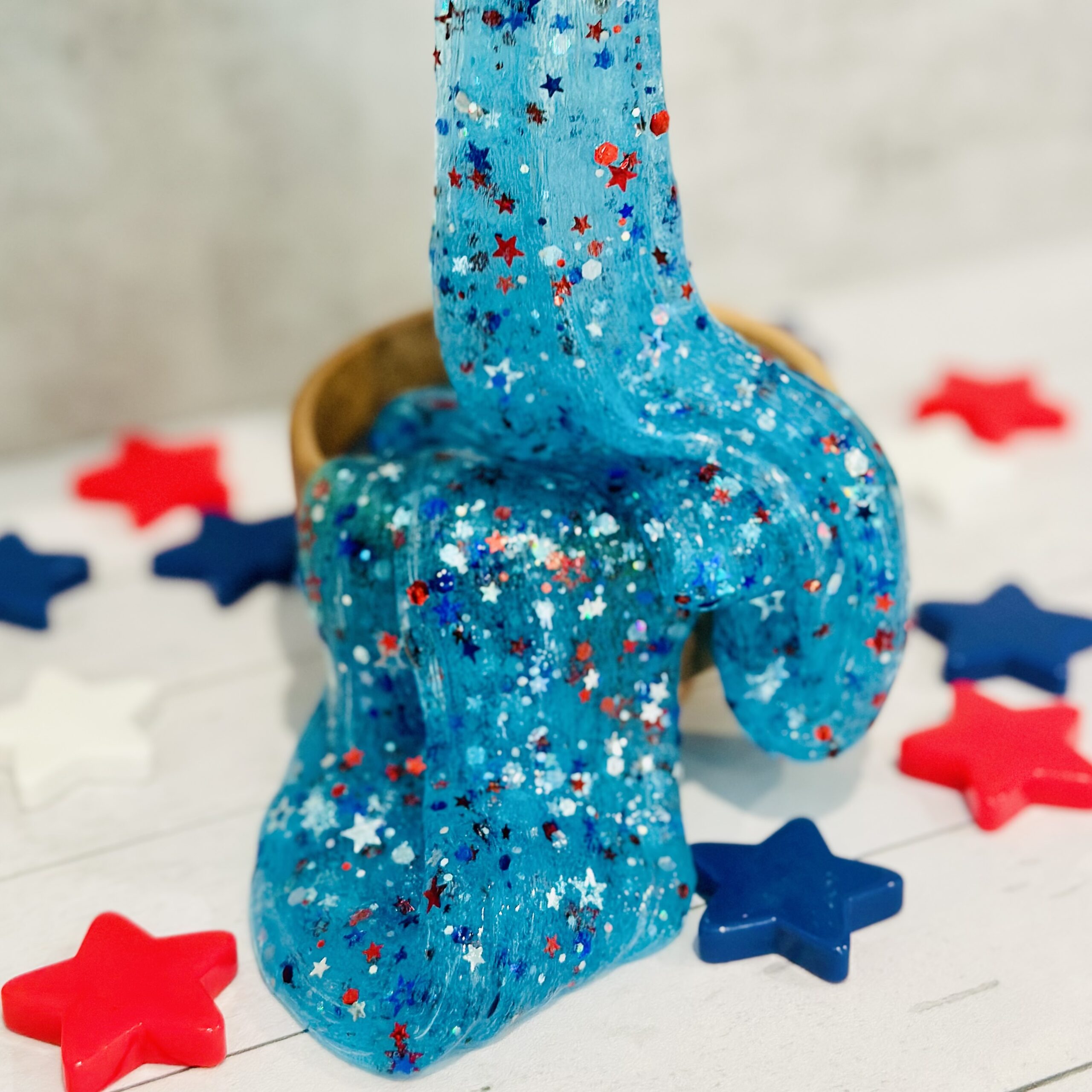 How To Make Patriotic Stars & Glitter 4th Of July Slime