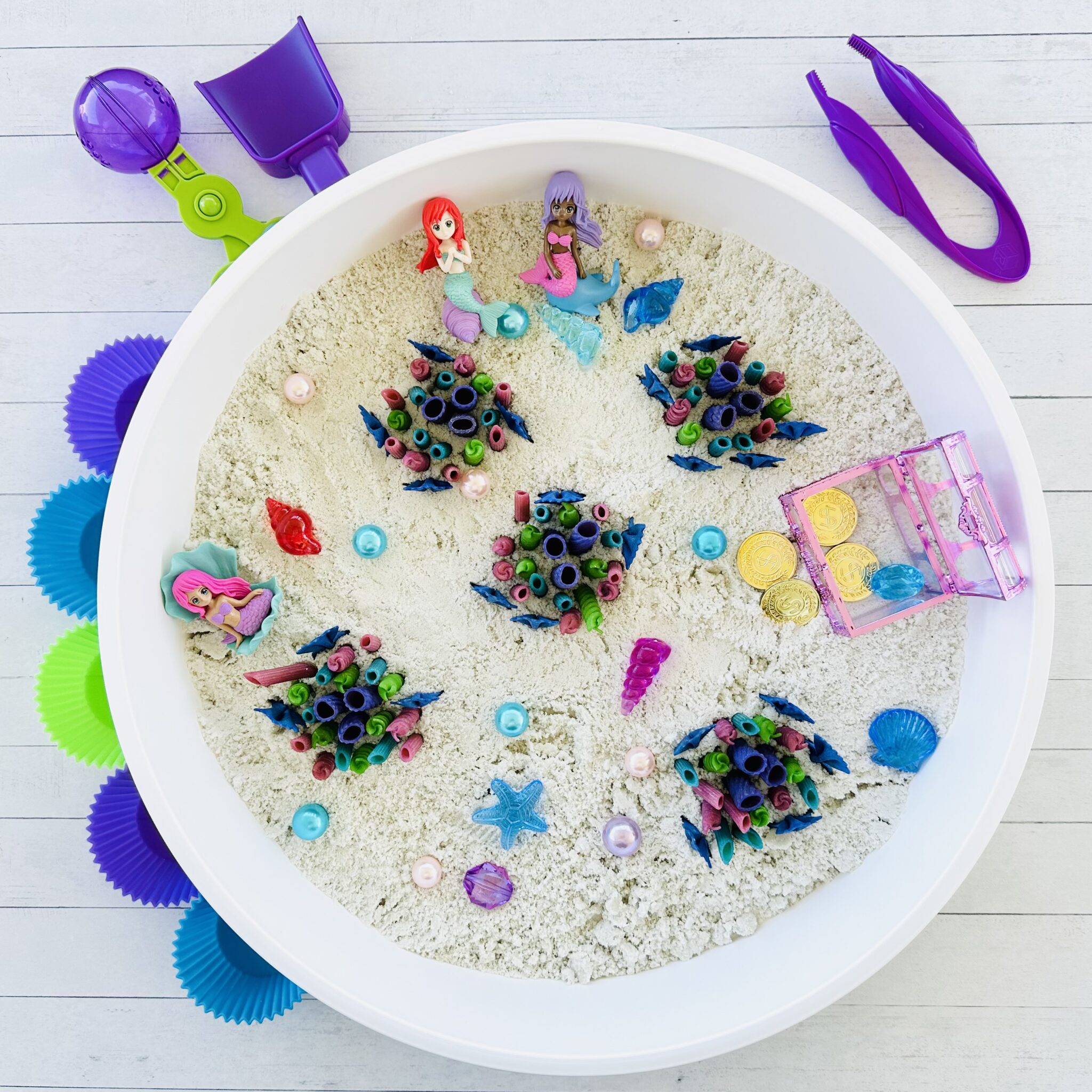 How To Make a DIY Coral Reef Mermaid Sensory Bin - Raising Wild Things ...
