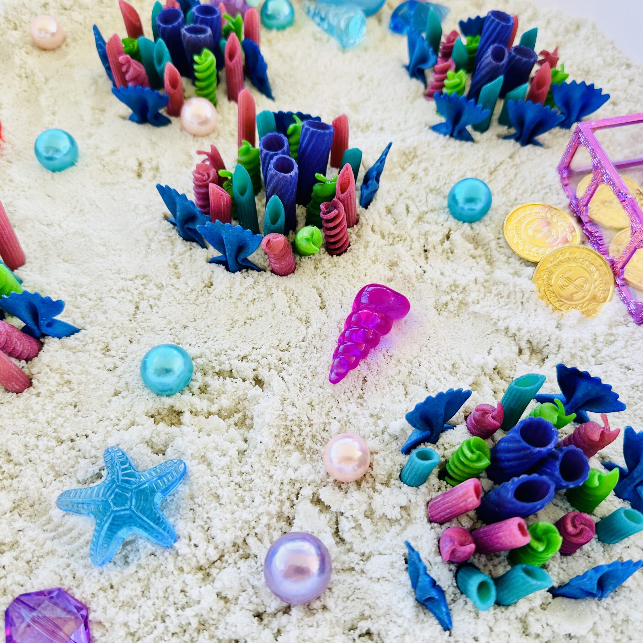 How To Make a DIY Coral Reef Mermaid Sensory Bin - Raising Wild Things ...