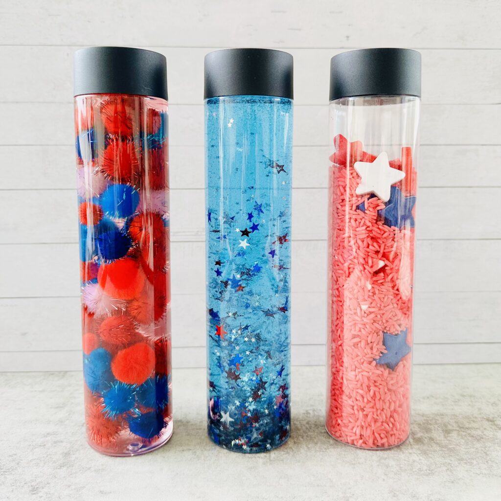 DIY 4th Of July Sensory Bottles - The Best Patriotic 4th Of July Sensory Activities