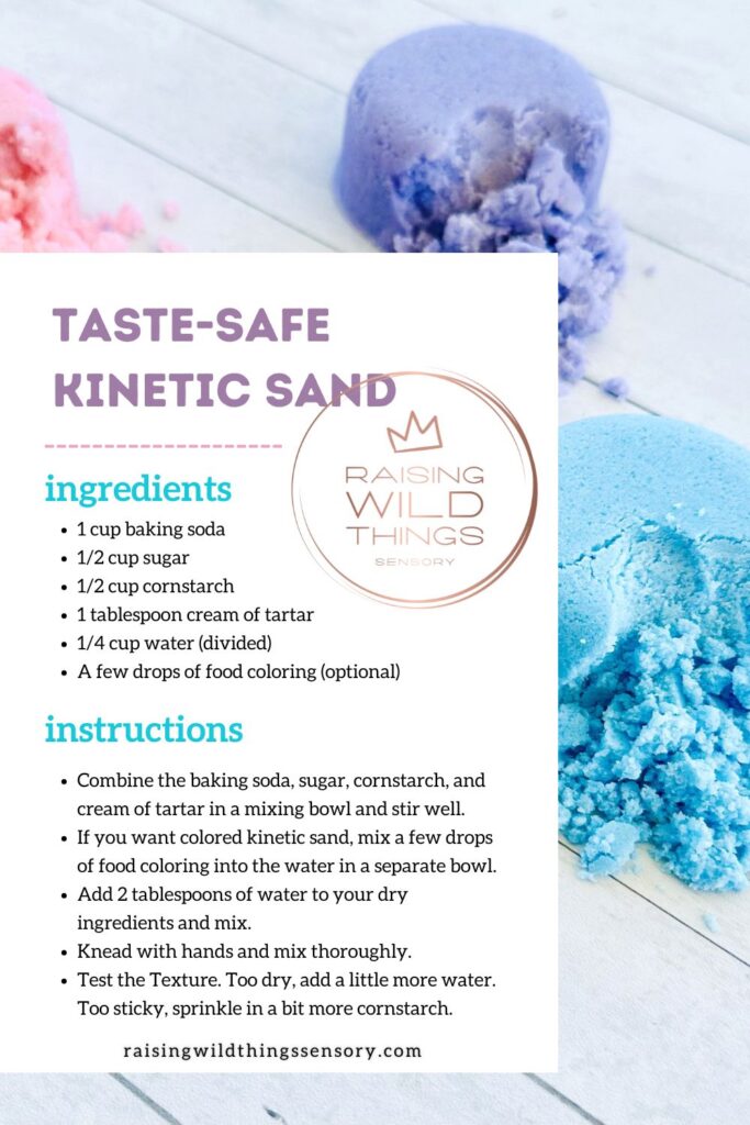 Taste-Safe Kinetic Sand Recipe Card - The Best Taste-Safe Sensory Play Ideas