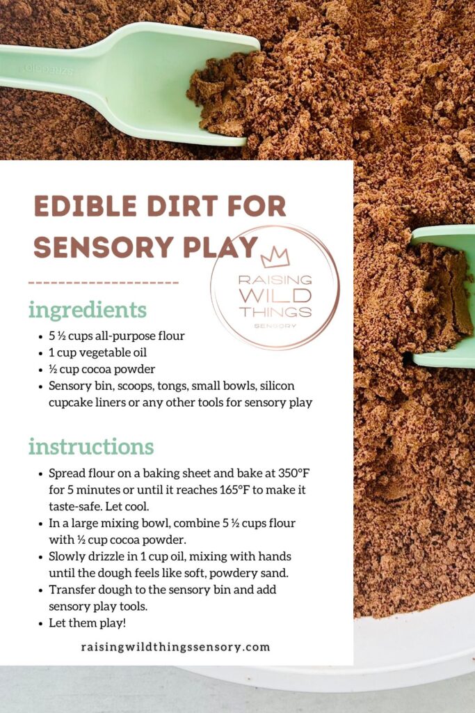 Edible Dirt For Sensory Play Recipe Card - The Best Taste-Safe Sensory Play Ideas